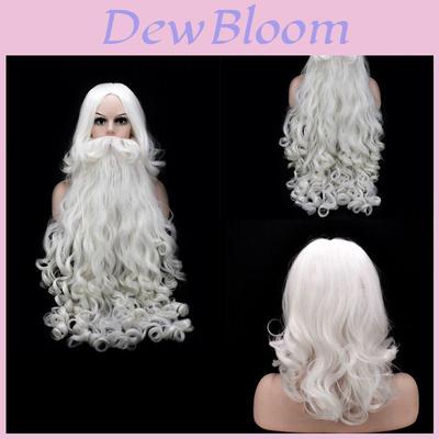 Christmas Santa Claus Beard Wig Adult Cosplay Costume Accessory High Quality Heat Resistant Synthetic Fiber