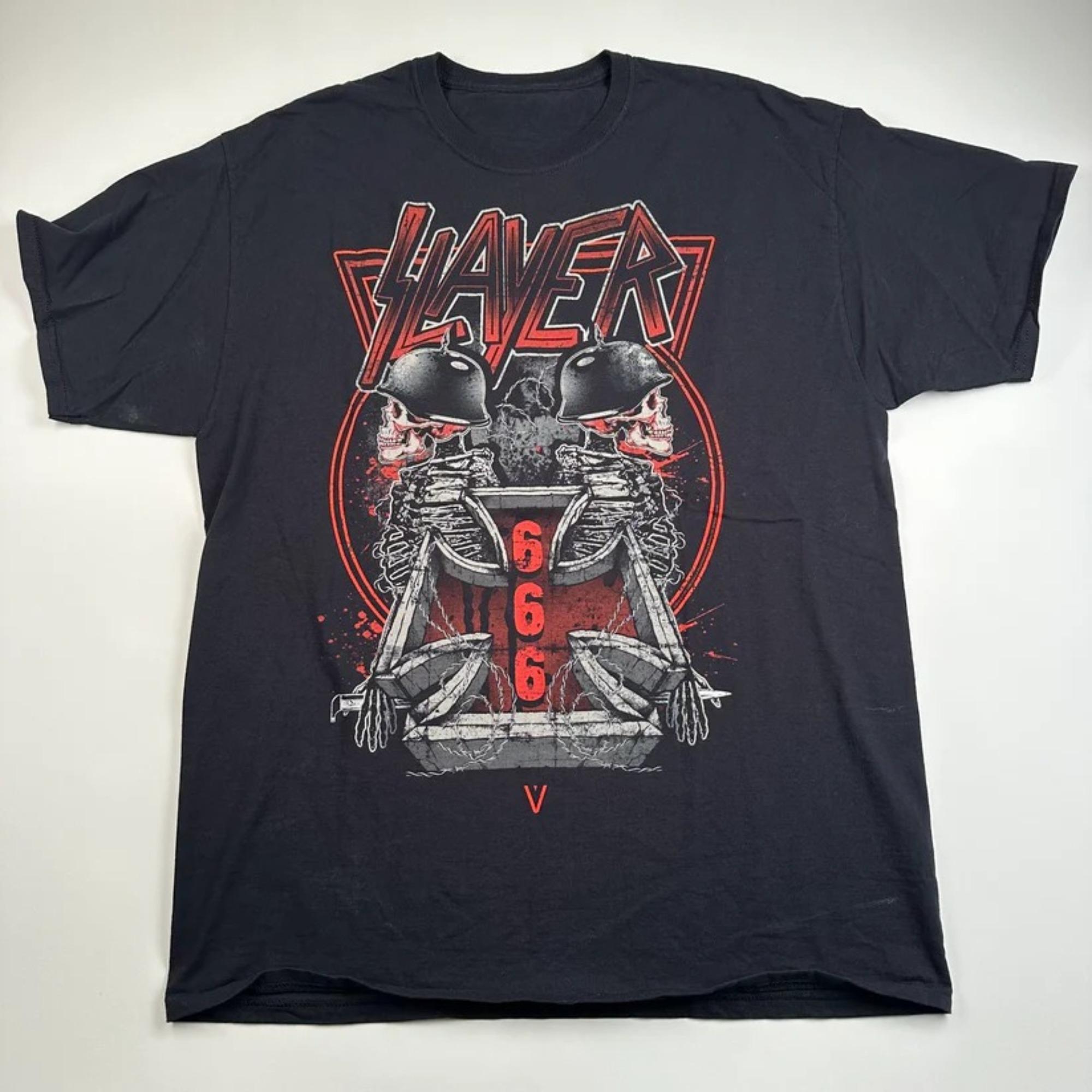 

25 Summer Vintage 2000s Slayer ShirtSlaytanic Wehrmacht Men T-shirt Short Sleeve Racing T-shirt Men Oversize Heavy Cotton Tee M
