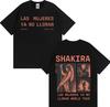 Rapper Shakira Trendy Double Sided Print Tees Fashion Crewneck Tshirt Hipster Mens Gothic Casual Y2K Cozy Short Sleeve Tshrit