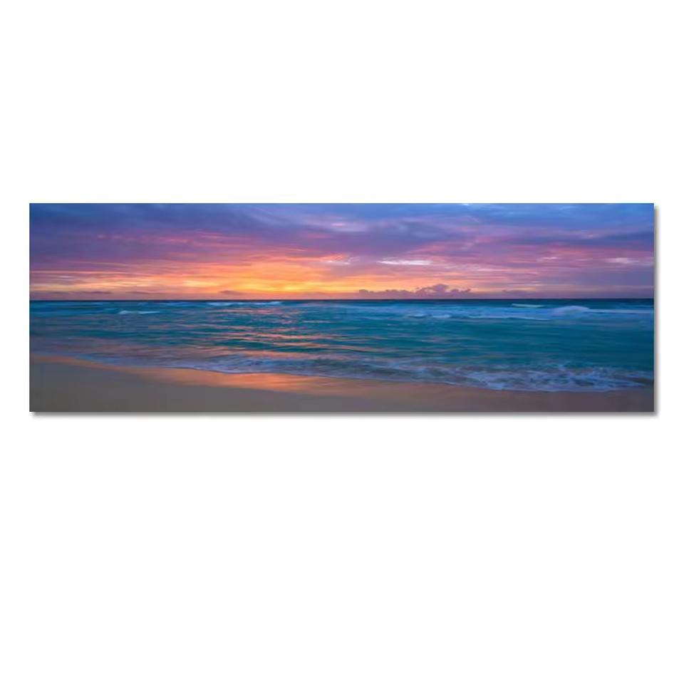 Modern Natural Beach Landscape Poster Prints Sea Sunset Aesthetics Canvas Painting Wall Art Picture for Living Room Home Decor