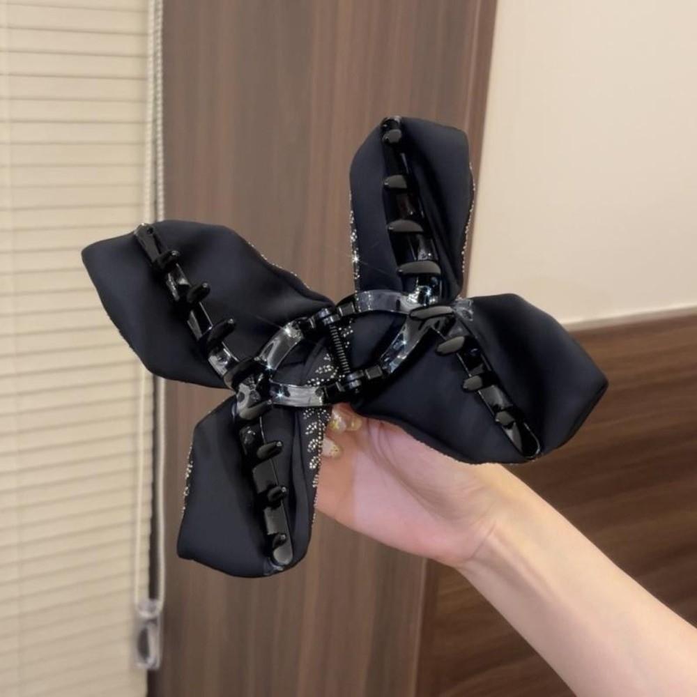 Sparkling Wheat Ear Shark Clip Large Size Multi-hair Capacity Hair Grip Clip Bow Chic Rhinestone Hair Clip Girls Women