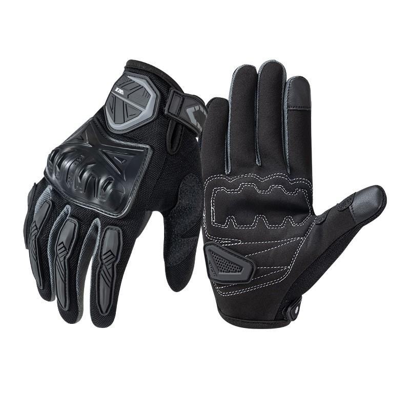 Gants de Moto Légers en Mesh Hommes Femmes - Doigts Entiers Équipement de Protection pour la Conduite Rue Tout-Terrain Trajet Quotidien