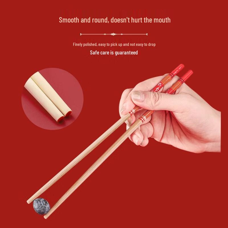 Miaoyunuo Red Auspicious Disposable Bamboo Chopsticks