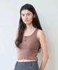 Eoldileu Button Sleeveless Crop Top, Flower Brown