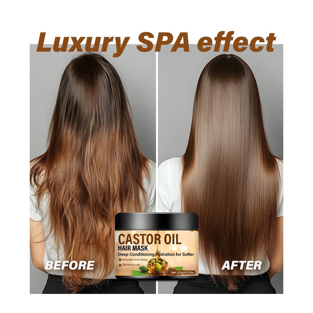 Castor Oil Hair Mask-Moisturizing Hair, Make Hair Stong And Shiny-Long Lasting Softeness-Suitable For All Skin Types, 120g