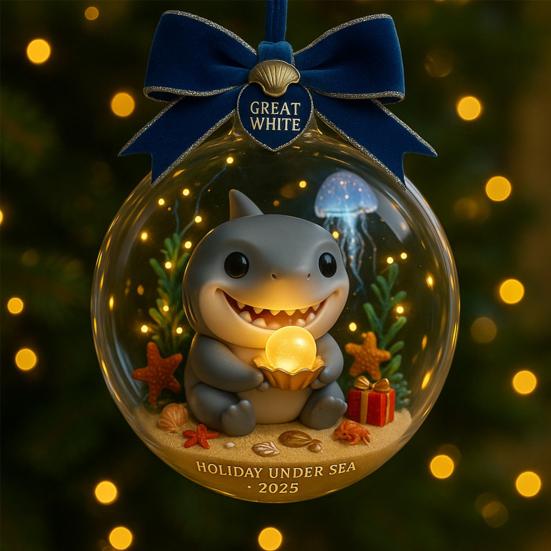 Christmas Snow Ball Ornaments Vintage Sewing Machine/Village Scene/Big Foot Xmas Tree Ornaments Winter Clear