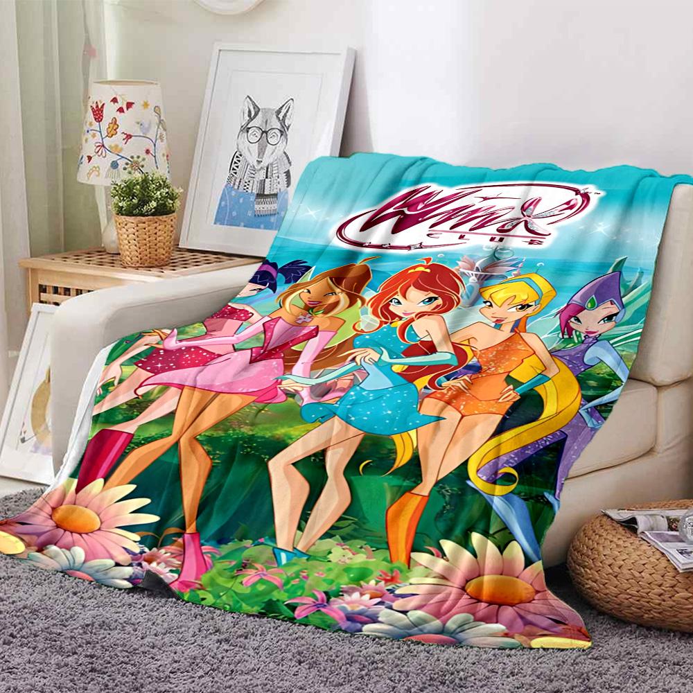 1pc Winx Club Friendship flannel Blanket for Super Soft Cute Comfort Blanket for Travel Bedding Couch Sofa Blanket Y73021