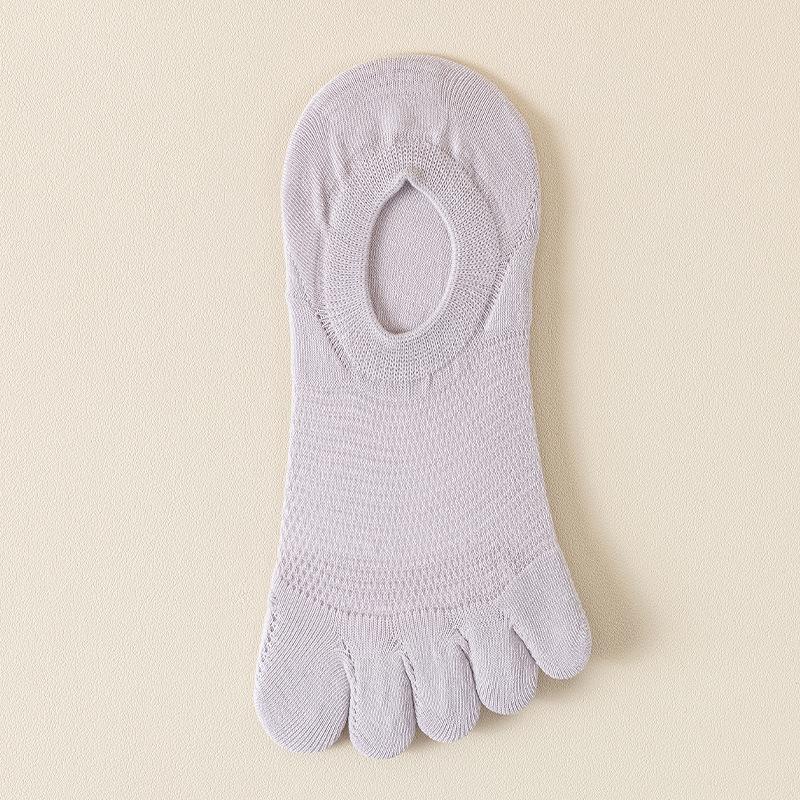 Boat Socks, Invisible Socks, Women's Summer Thin Five-finger Socks, Women's Mesh Anti-slip Shallow Mouth Boat Socks, Boneless Women's Socks