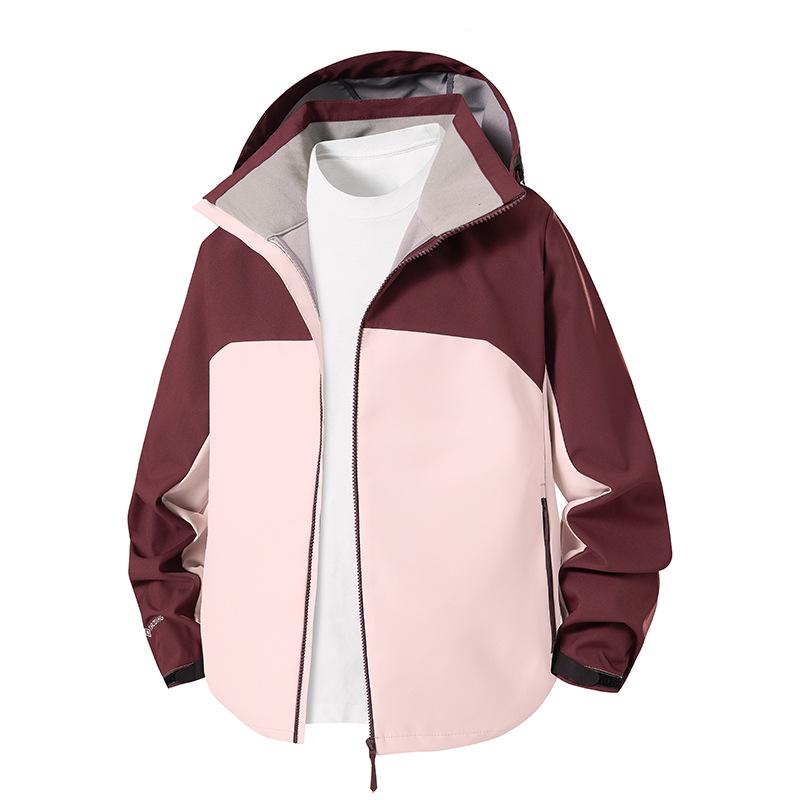 Unisex Windproof Softshell Jacket with Print, Hooded Sports Outerwear for Spring & Autumn