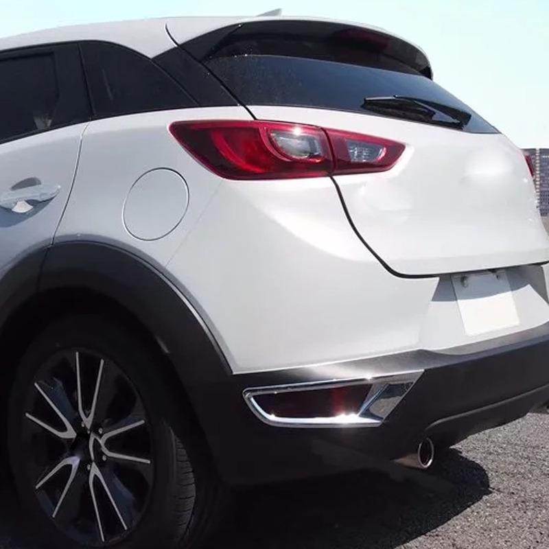For Mazda CX-3 CX3 2017 2018     Car ABS Chrome Cover Trim Back Tail Rear Fog Light Lamp Frame Sticker 2PCs