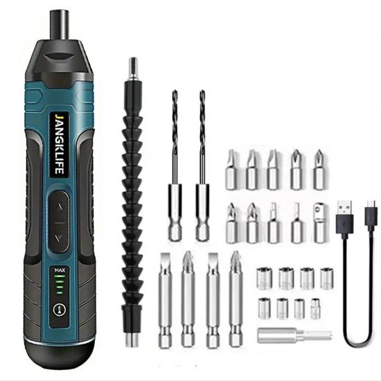JANGKLIFE Cordless Electric Screwdriver Rechargeable 1300mah Lithium Battery Mini Drill 3.6V Power Tools Set