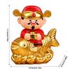 Spring Festival Figurine Automatic Nodding Lucky Koi Wealth God Solar Powered Ornament for Shop Office Home Desk Decor