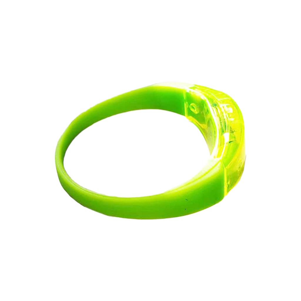5pcs Voice Controlled LED Luminous Bracelets Flashing Silicone Bangle Light Up Wristbands for Christmas New Year Decor