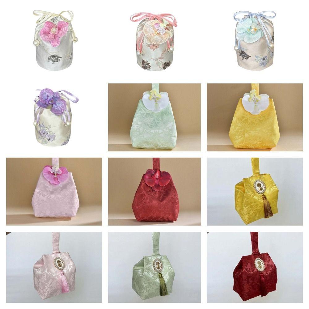 Printing Chinese Style Handbag Temperament Small Item Pouch Sweet Tassel Knot Wrist Bag  Women