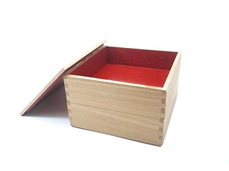 Matsuya Lacquerware Store White Lacquered Ash Box with Red Interior 5.0-inch Two-Tiered