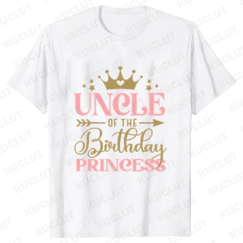 Birthday Princess Girls Party T-shirt Family Gathering Matching Sibling Tees White Unisex Kids Clothing Crown Graphic Y2k Tops