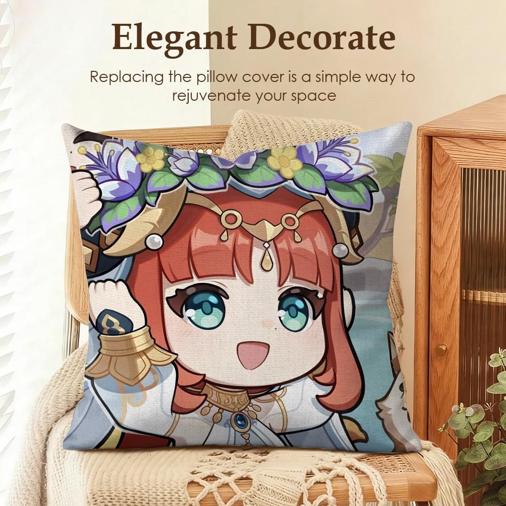 

Nilou cute genshin impact Cushion Cover Natural Linen Organic Fabric DoubleSided Printing Sofa Home Decor Gift Pillow Case 30x30cm