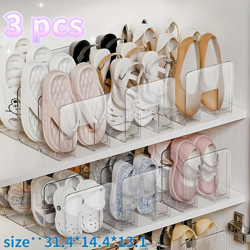 3pcs Set Shoe Organizer Rack/Home Shoe Cabinet/Space-Saving Transparent Storage Rack/Tiered Display Rack