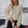 Locker Gestrickter Vintage Cardigan Pullover Einfarbige Lange Ärmel O-Ausschnitt Oberteil für Herbst Winter
