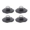 4PCS D Ring Patch PVC Round Shape Strong Stainless Steel D Ring Pad for Boat Raft Paddle Board Black