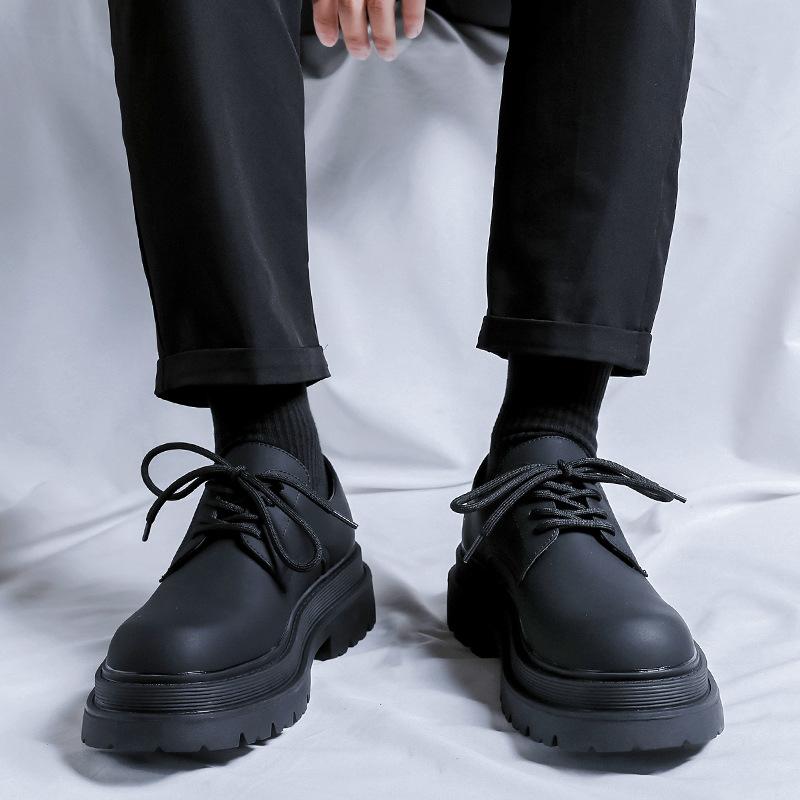 Derby shoes men's matte premium low-top Martin shoes British style black tooling platform casual big head 58864-R