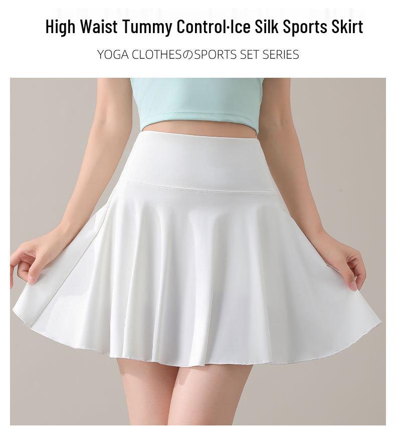 Women's Summer 2025 Tennis & Badminton Fitness Set: Yoga Short Sleeve, Running Skirt, & Chest Pad