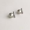 Simple One-line Pearl Earrings Fashion Cold Wind Style Stackable Wear Women's Trendy Versatile Ear Jewelry