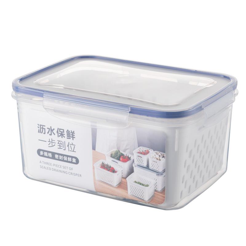 Rectangular Transparent Food-Grade Plastic Storage Box with Lid for Refrigeration