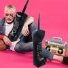 Telefon portabil gonflabil de epocă de jucărie PVC îngroșat, reutilizabil, simulat, microfon radio, model de jucărie, retro tematică pentru petrecere, recuzită foto