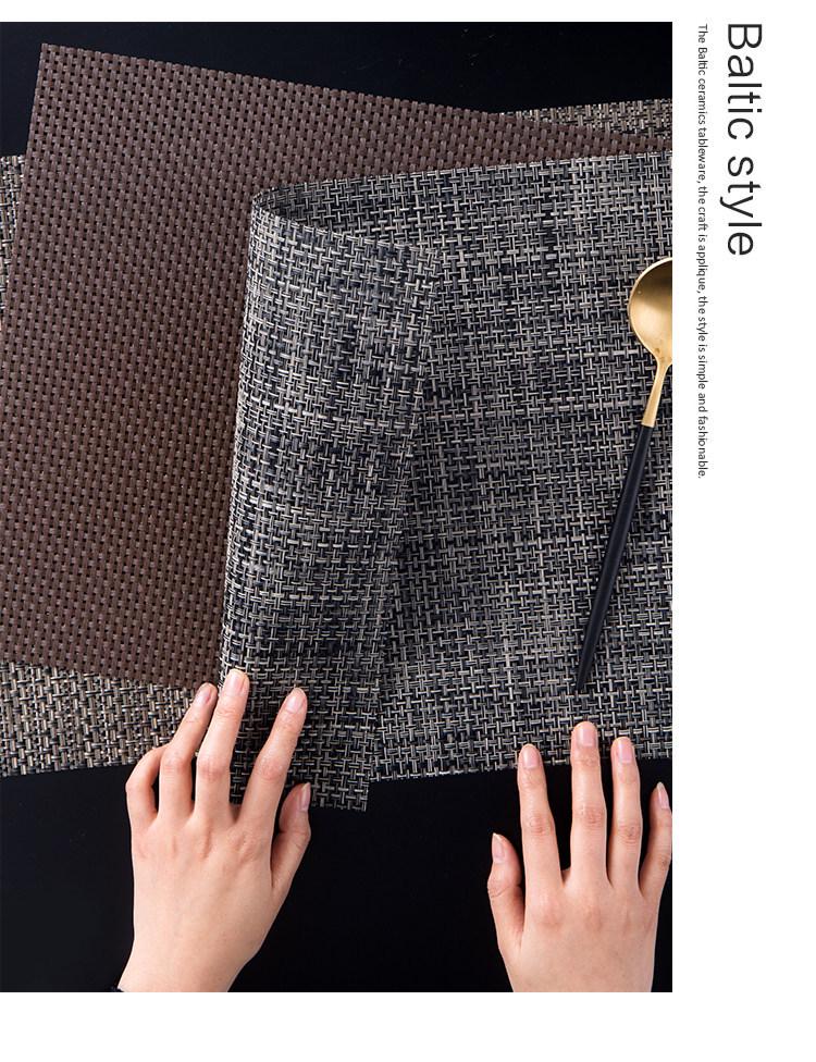 Nordic Japanese Woven Waterproof Heat-Insulating Dining Mat