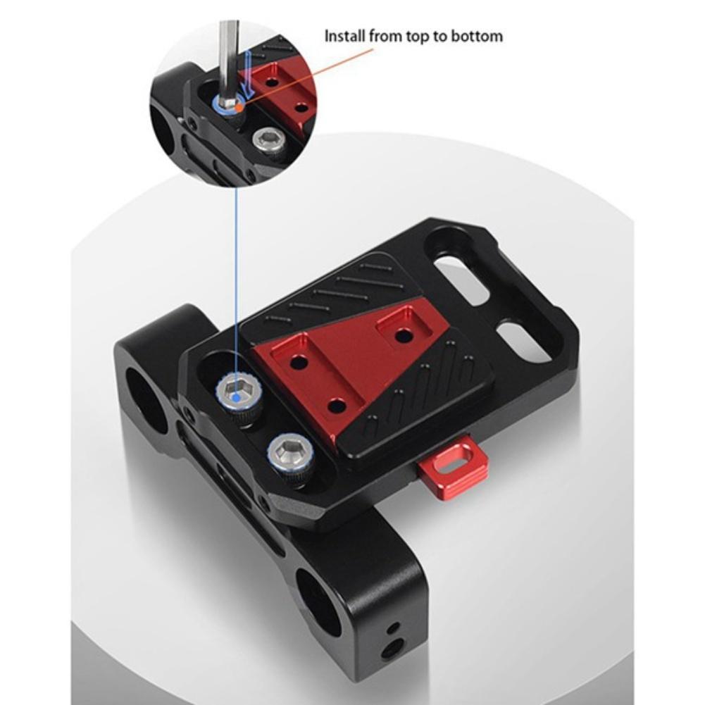 15mm Dual-Hole Tube Clamp Camera Mount For DSLR Cameras With Quick-Release Knob And Photography Slide Rail Support