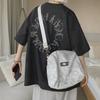 Men's Trendy Oversized Gray Suede T-Shirt, Short-Sleeve, Round Neck, Niche Heavyweight Design