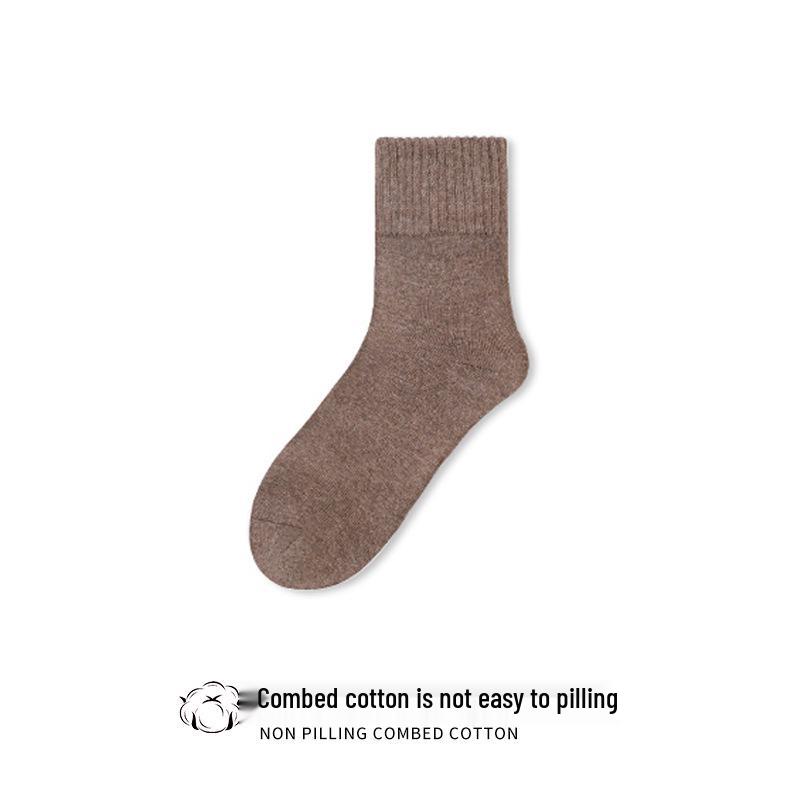 Women's Extra Thick Winter Mid-Calf Cotton Socks - Velvet, Odor-Resistant, Sweat-Absorbent, Warm and Cozy