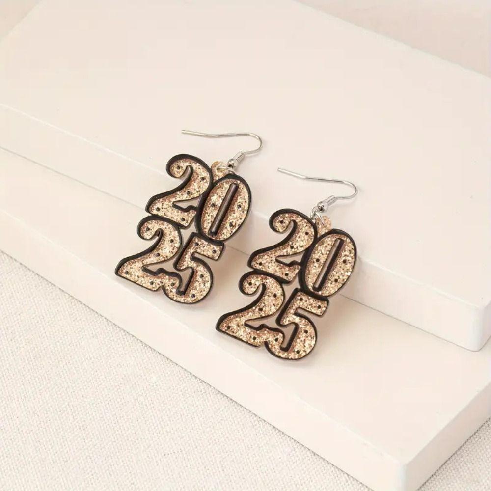 2025 Number Number 2025 Dangle Earrings Snake Letter Number Figure Earring  Christmas