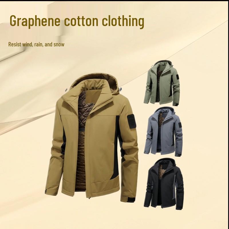 Men s Winter Outdoor Graphene-Enhanced Insulated Jacket 5XL (approx. 90-98 kg)