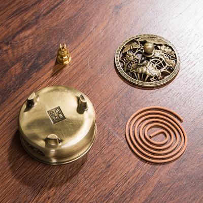 Pure Copper Antique Three-Legged Aromatherapy Stove Diy Household Indoor Pan Incense Wire Incense Burner Tea Ceremony Decoration