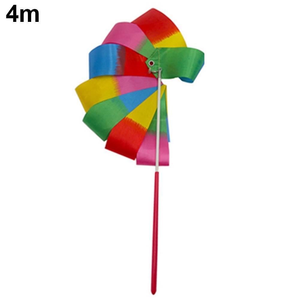 2M/4M Colorful Rythmic Gymnastics Ribbon Dance Ribbon Rhythmic Art Gymnastic Ballet Streamer Twirling Rod Stick Training