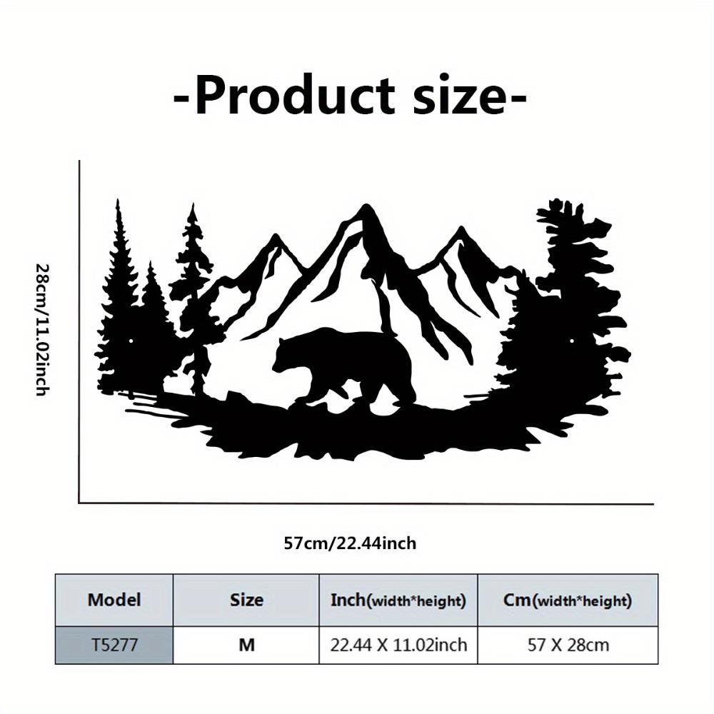 Forged Metal Bear Wall Art Modern Outdoor Decor Iron Animal Sculpture