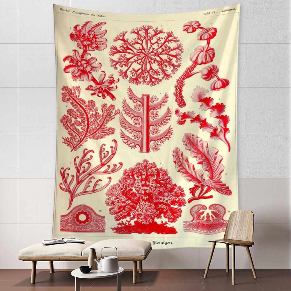 Octopus Jellyfish Classification Map Tapestry Wall Hanging Art Bohemian Style Psychedelic Dormitory Simple Home Decor