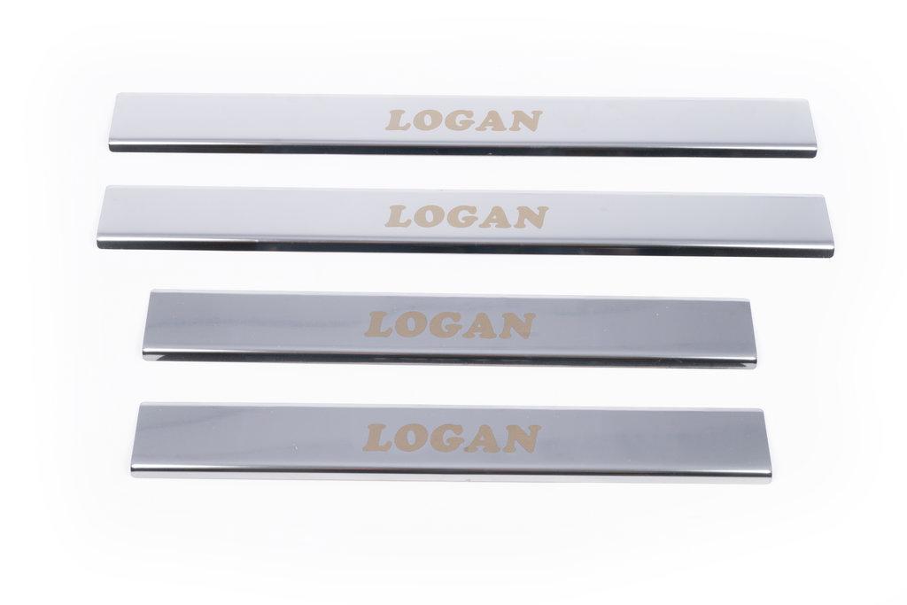 Door Sills Carmos V1 (4 Pcs, Stainless Steel) for Dacia Logan II 2013-2022