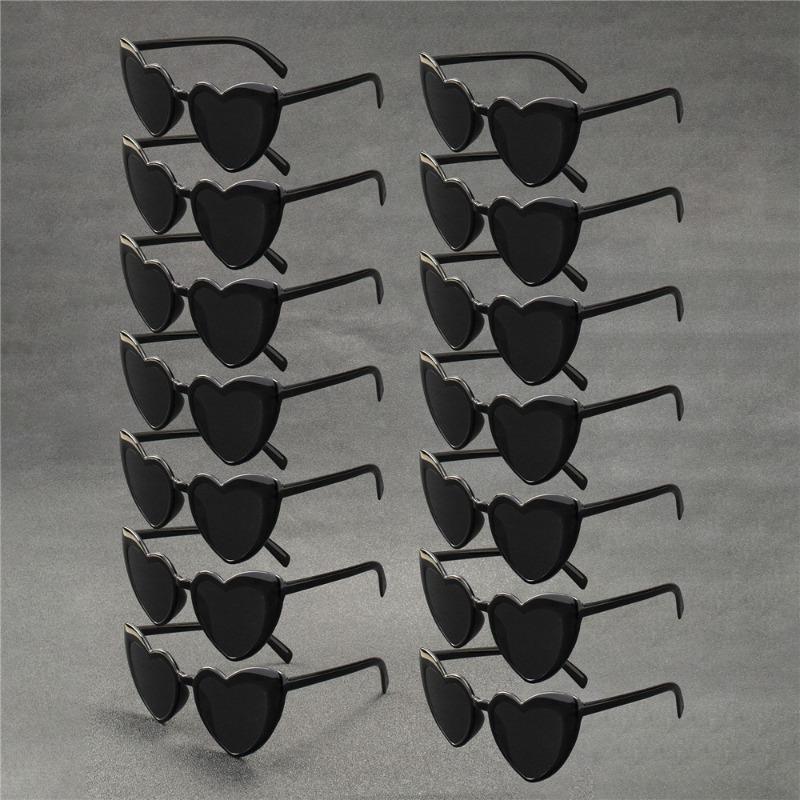 14Pcs Retro Pose Love Sunglasses Female Fashion Big Face Thin Sunglasses Summer Travel Sunshade