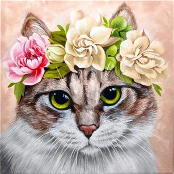 5d Diamond Painting Cat DIY Mosaic Flower Full Round/Square Diamond Embroidery Animal Handicraft Decor For Home