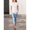 Spring New Temperament Work Clothing Lapel Short Sleeve Poplin Shoelace Shirt 4043050 9479048 3360