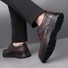 Men's Leather Shoes Flat Casual Shoes Male Footwear Soft Comfortable Black