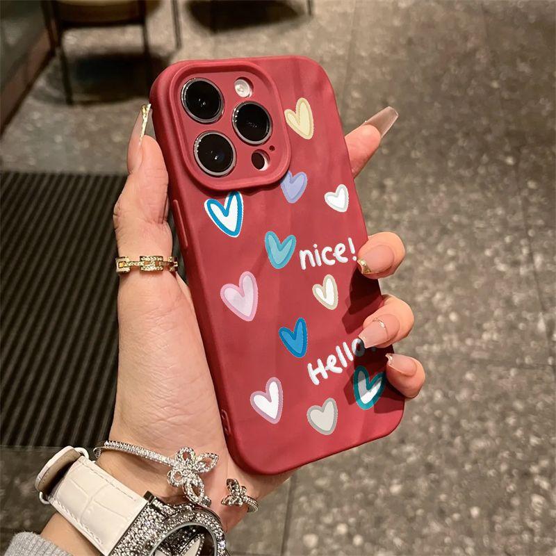 Nice love iPhone11promax mobile phone case is suitable for Apple 11promax fold pattern 11 matte 11.