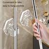 Multifunctional Clear Waved Pattern Wall Hook for Mops Sweepers Cleaning Accessories Adhesive Installation