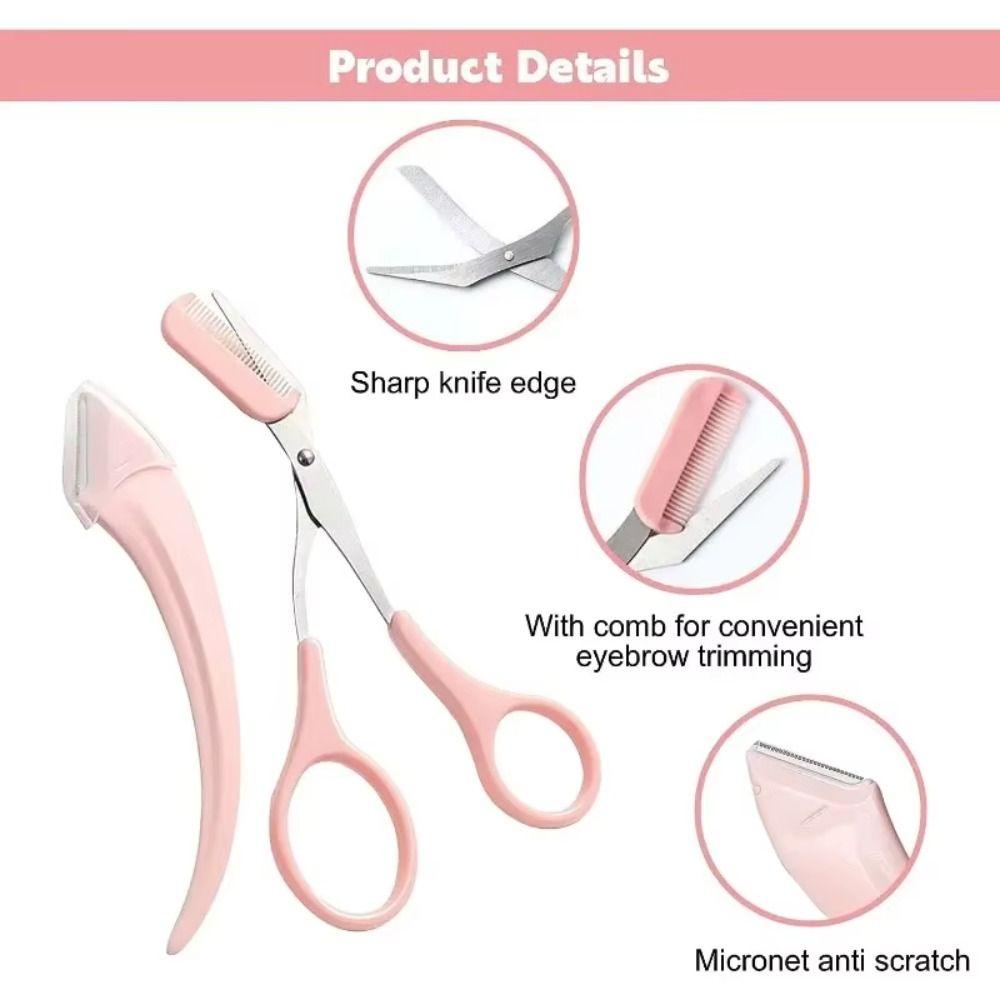 with Comb Eyebrow Trimmer Multifounction Ultra-Smooth Eyebrow Scissors Stainless Steel Makeup Beauty Scissors Female Male