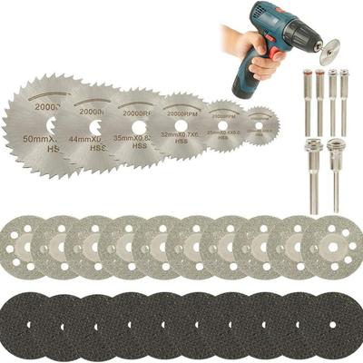 32 Pcs Diamond Cutting Discs Mini Discs HSS Resin Cutting Blades for Wood Stone Metal Circular Discs for Grinder for Drill
