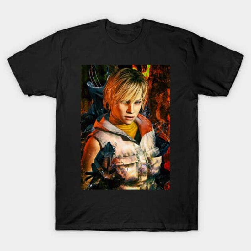 Silent Hill 3 Vintage Horror Game T Shirt Heather Portrait Japanese Text Graphic Short Sleeve O Neck Tee Retro Gaming Casual Summer Top for Men Women