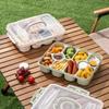 10 compartments of wheat straw lunch box, portable square food container, suitable for picnicking